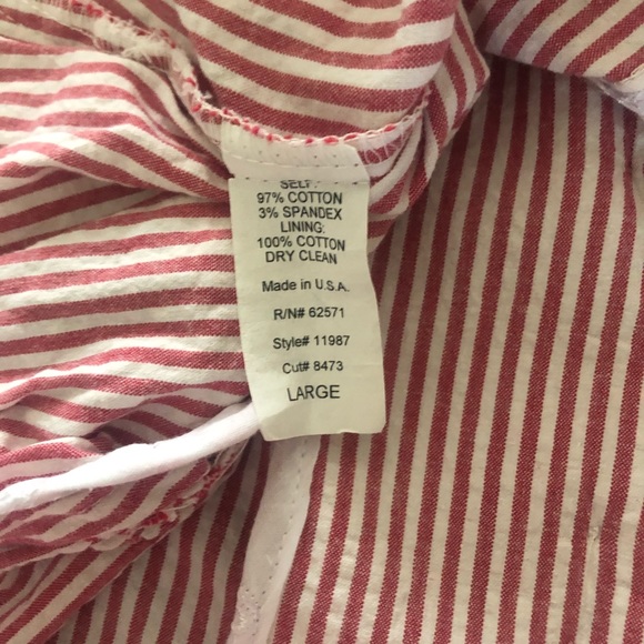 Red & white stripe lightweight short sleeve top - Size Large - Picture 6 of 6